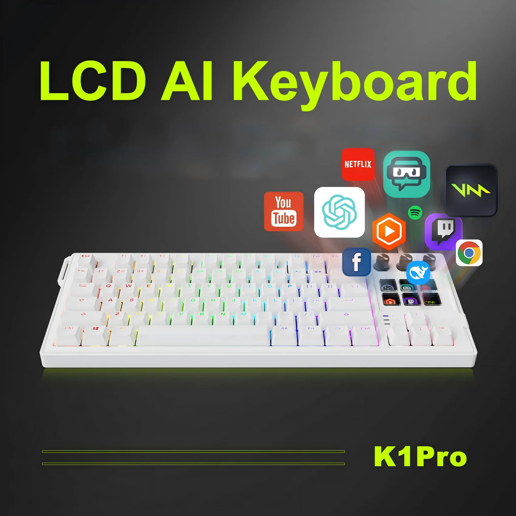 

Механическая клавиатура AI, ЖК-дисплей, офисная игровая проводная клавиатура, компьютерная периферия, мыши и клавиатуры, аксессуары для делового использования