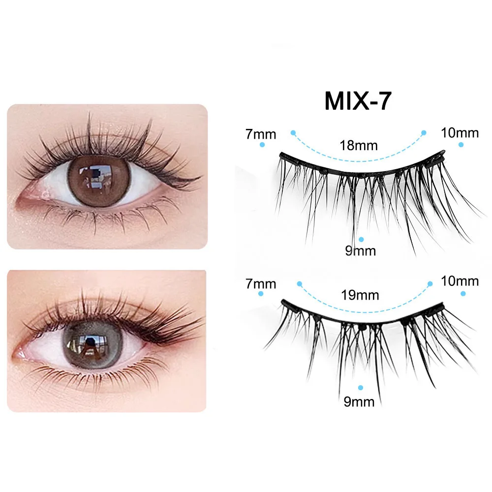 8pcs/pack Magnetic Eyelashes Kit Reusable 3D Magnetic Eyelashes Natural Look Easy To Wear Makeup Lashes Supplies For Women