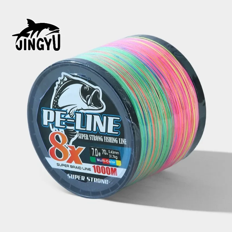 JINGYU Hercules Linha De Pesca Tranilet 8 Fios Multicolorido 500 м 1000 м Cabo De Pesca Marítima Linha Multifilamento 8 Fio