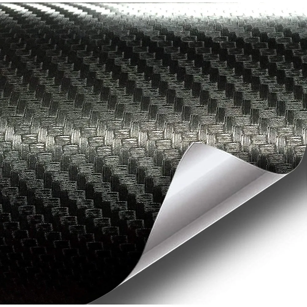 Black carbon fiber breathable vinyl tape, carbon fiber 5D sticker, car film, motorcycle decorative film, 2 pieces, 10cm x 5m