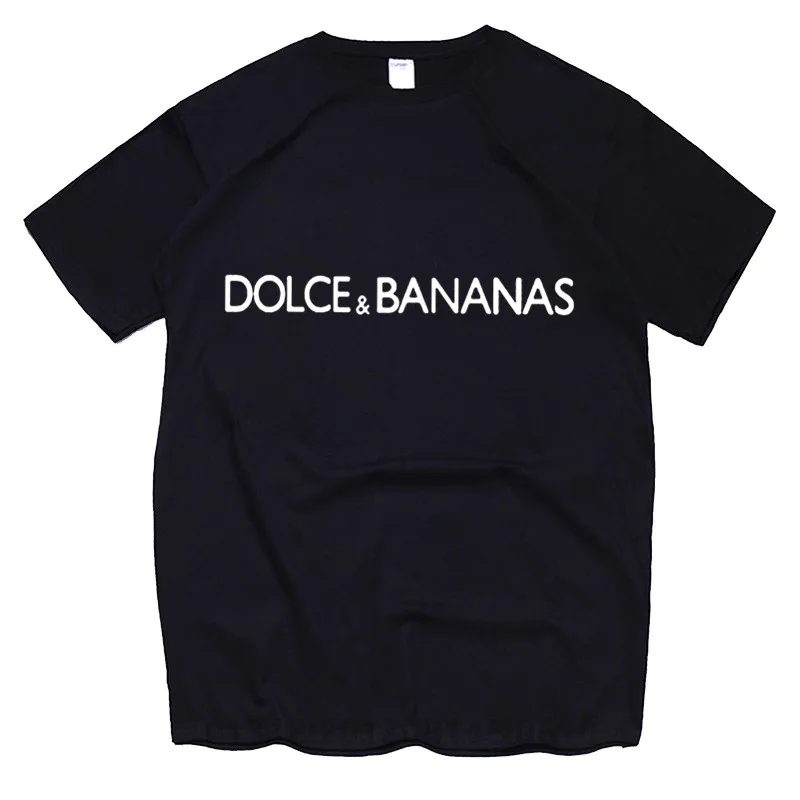 DOLCE&BANANAS Letter Printed Women Tshirts Summer Short Sleeved Casual T-shirts Brand Harajuku T Shirts Unisex Tops Tees Female