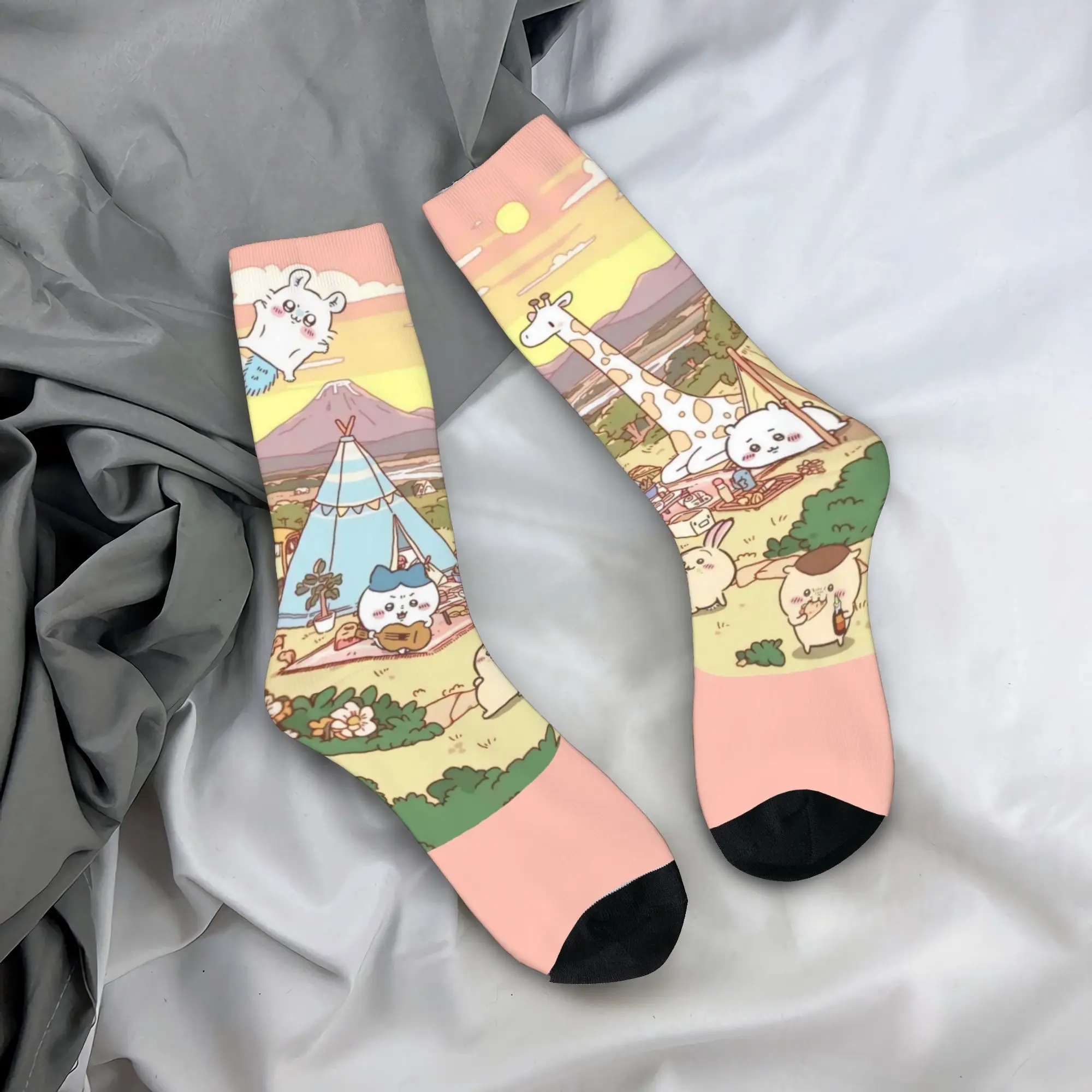 

Парные носки, чулки Chiikawa, противоскользящие удобные носки, осенние велосипедные носки с забавным принтом