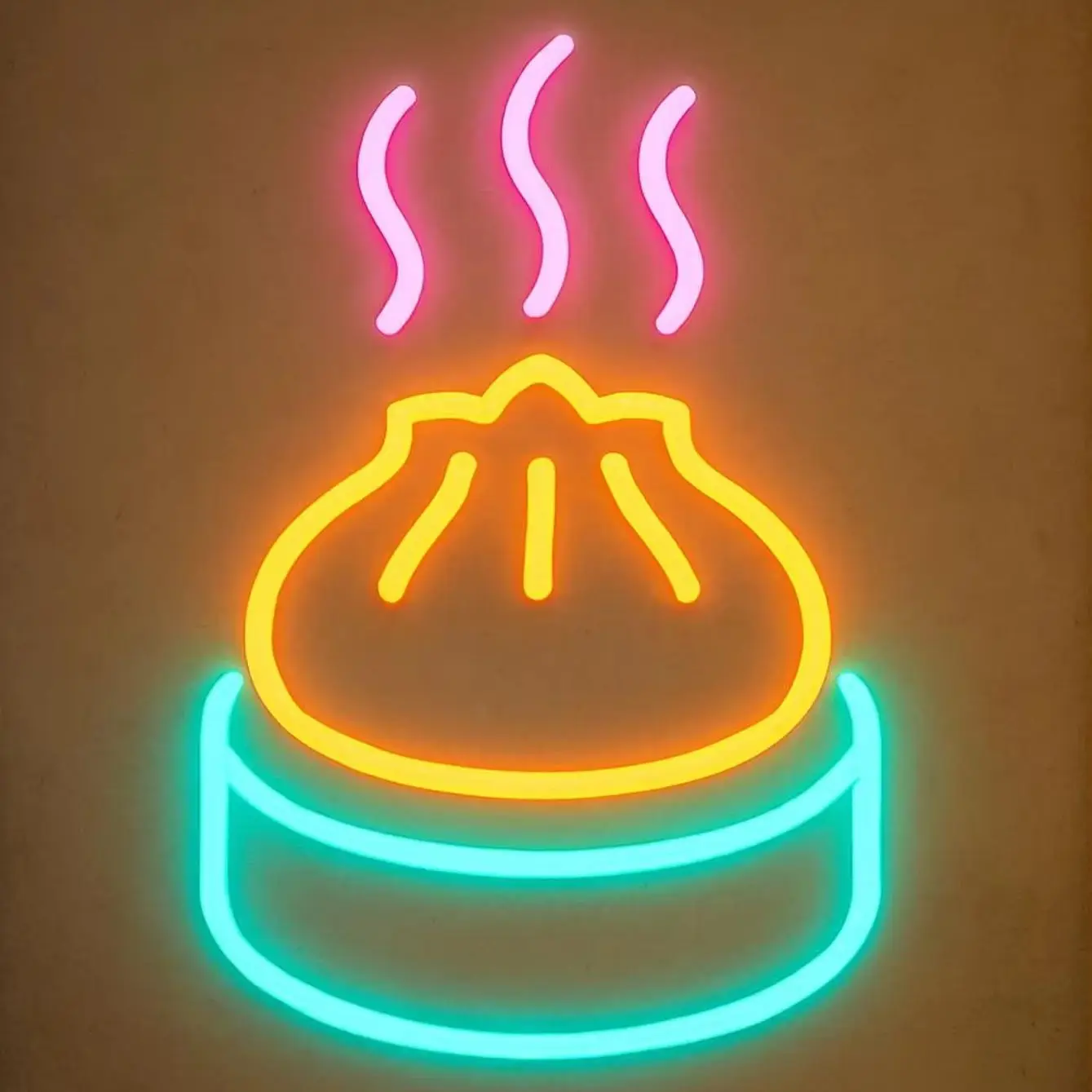 Dimsum Neon Sign,Chinese Cuisine Restaurant Light,Cooking Led Sign,Chinese Snack NeonDecor,Dumplings Neon Decor,Street Food Sign