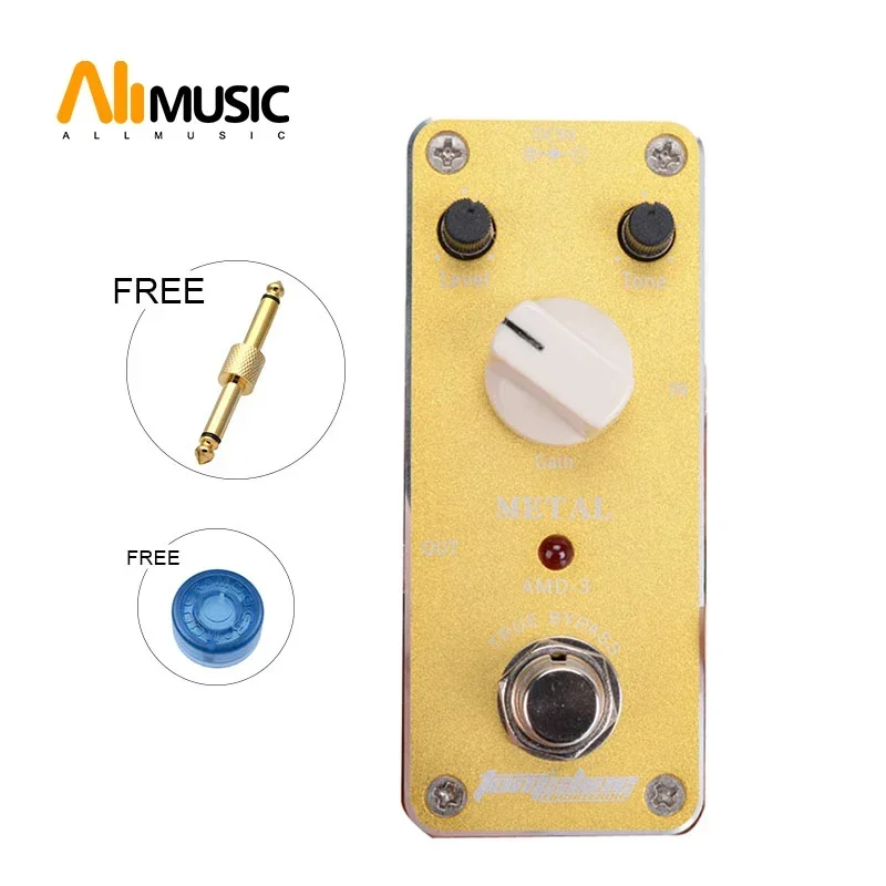 Aroma AMD-3 Metal distortion Mini guitar effect pedal High gain output Truebypas Gain Tone Level adjustable+Free Connector