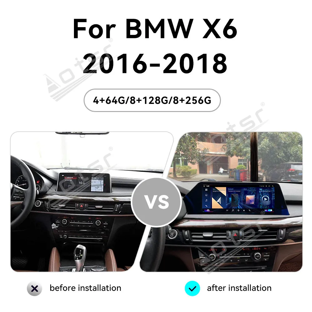 Wireless Apple CarPlay Android 13.0 Auto Car Multimedia For BMW X6 2016-2018 CCC CIC Radio GPS 4G Car Radio