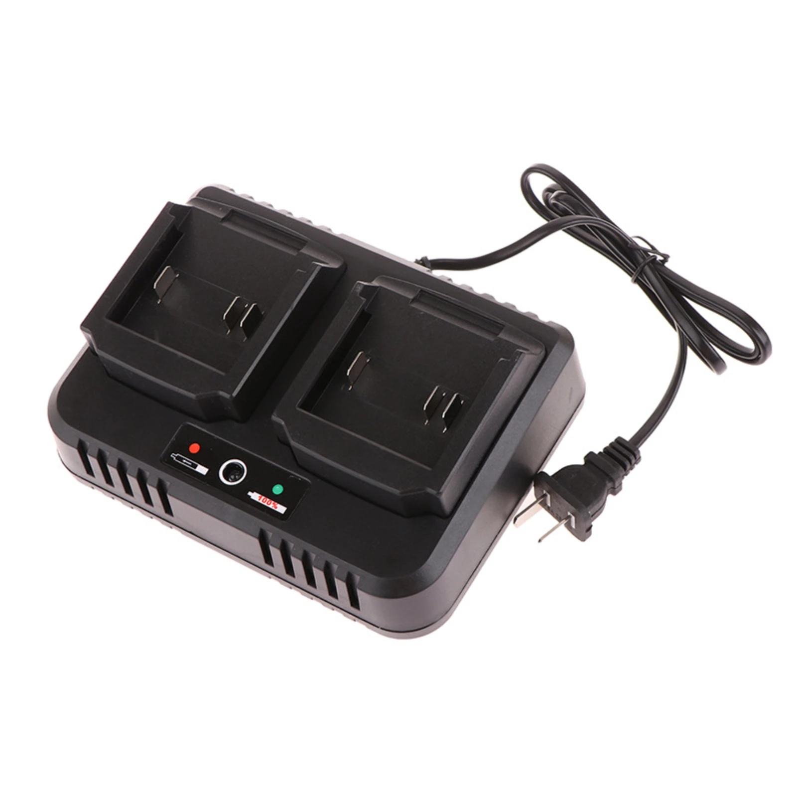 

Twin Battery Charger Indicator Lights Twin Channel Charger Electronics Accessory Corded Black