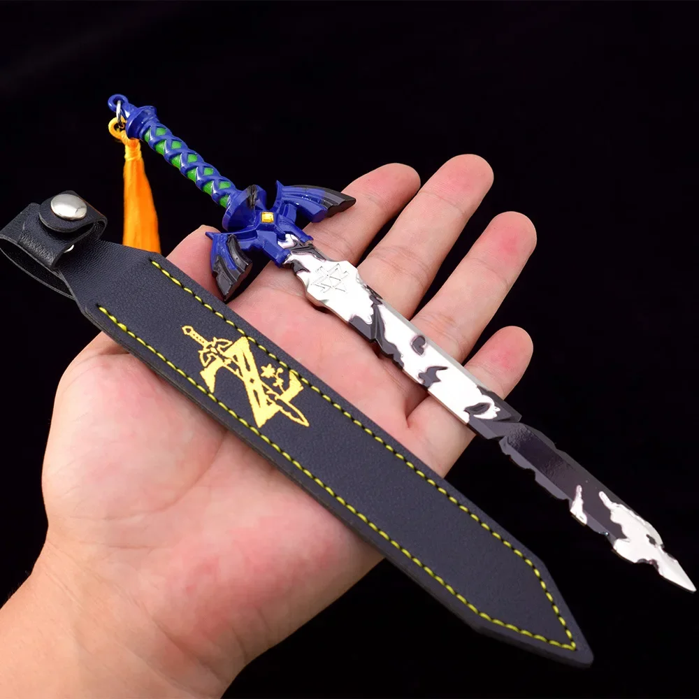 Zelda Anime Action Figure Link Master Sword Model Key Chain Movable Toys Desktop Decoration Gift Box