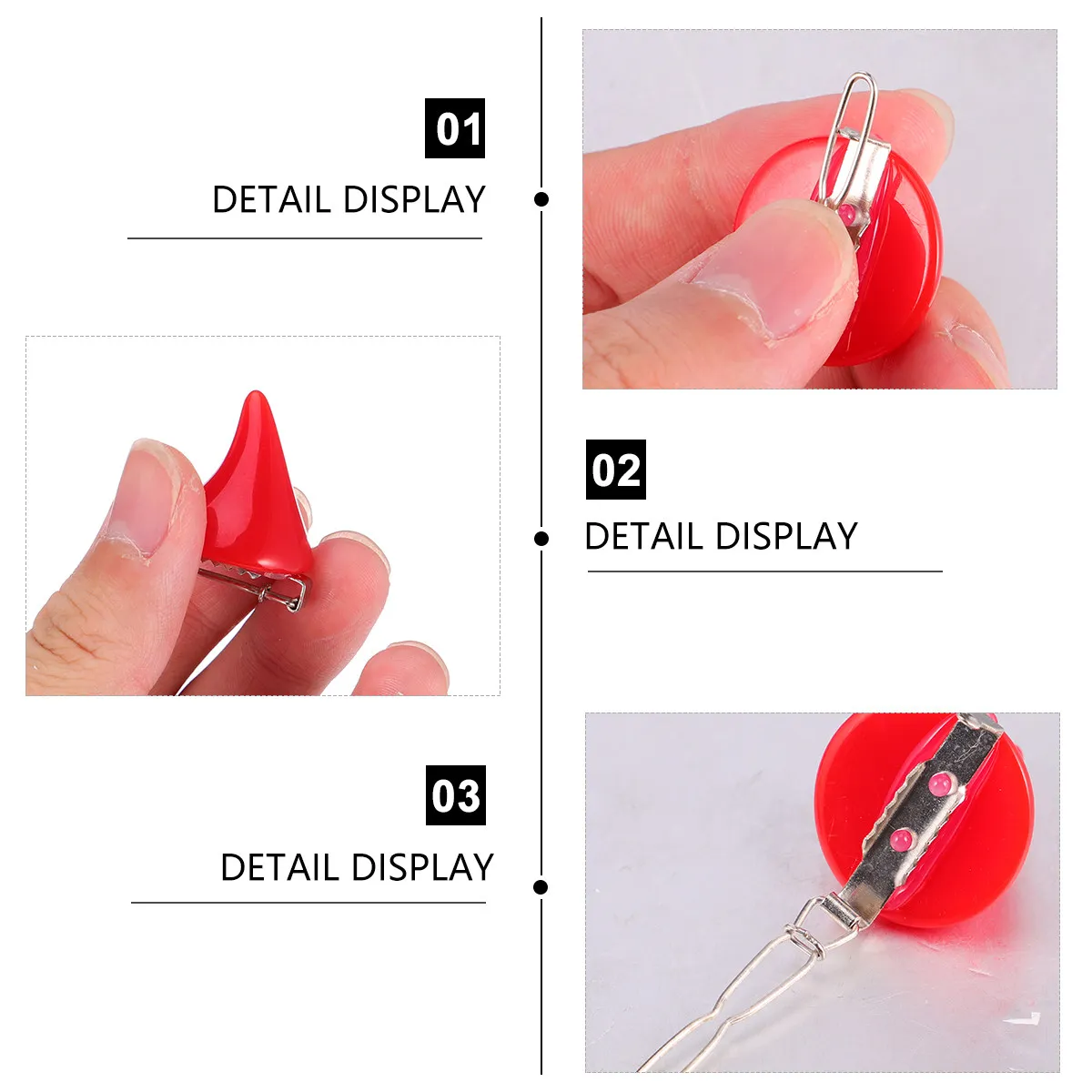 1Set Halloween Hair Clips Devil Horn Accessory Assorted Color Scary Cosplay Hairpin Party Headwear Halloween Hair Clips Horn