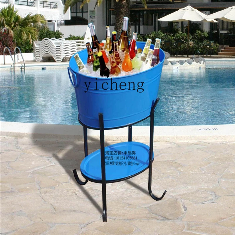 

ZK thickened ice bucket with shelf bar household large champagne cold drink ice bucket stainless steel