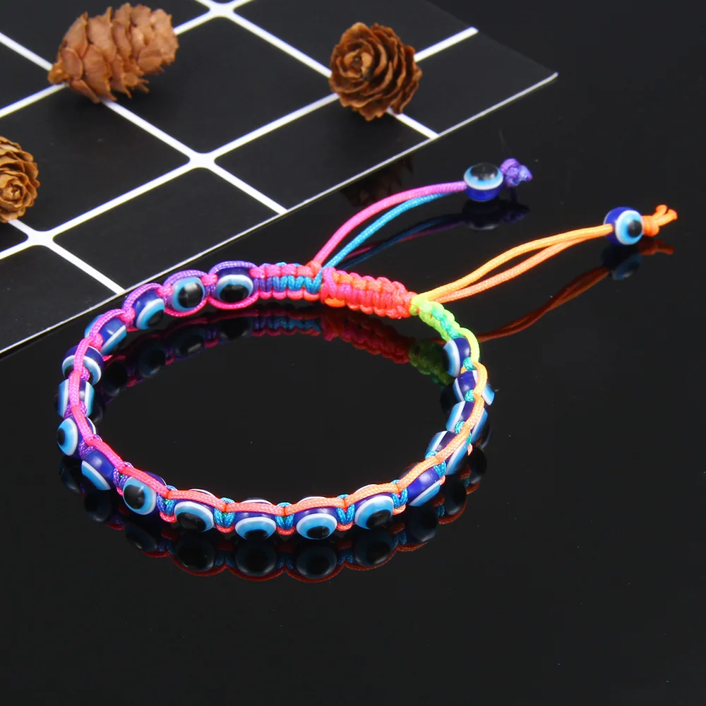 Truthahn Auge des bösen Armband für Frauen Glücks auge verstellbare geflochtene Seil kette Armreif weibliche handgemachte Schmuck Accessoires