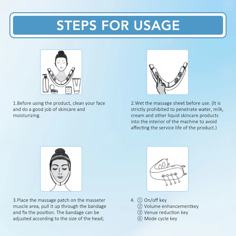 Microcurrent V Portable Heat Therapy Micro-current Low Frequency Vibration Face Slimming Massager V Shaped Face Beauty Device