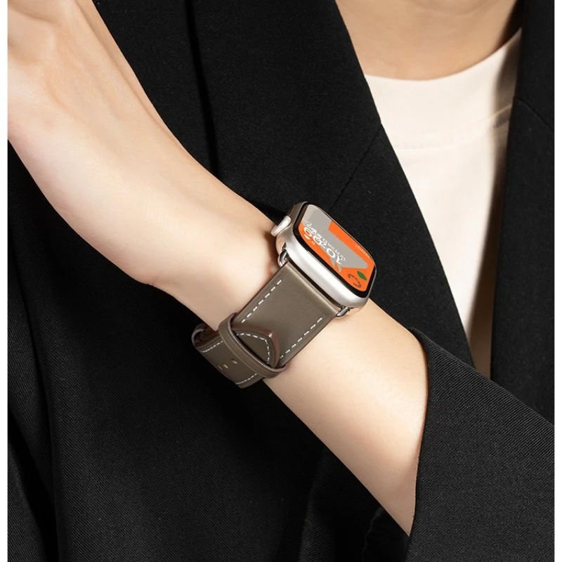 PU Leather Strap for Apple Watch Band Ultra 49mm 38 46 42 45 41 44 40mm Men Women Wristband for iWatch S12 11 10 9 8 7 6 5 4 SE