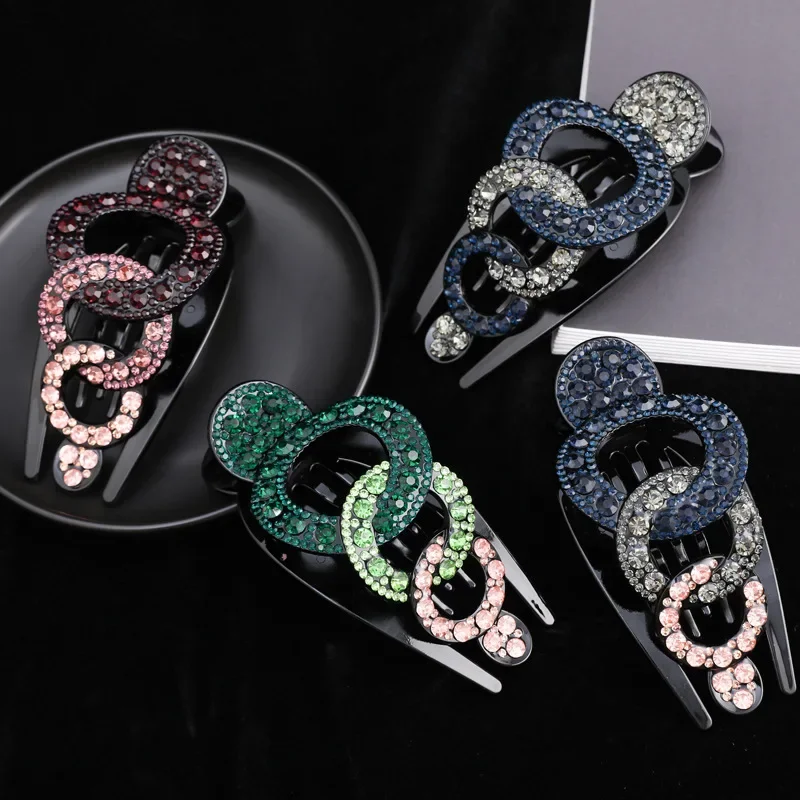 Forcina per la mamma grande cristallo strass artiglio per capelli afferrare coda di cavallo Clip bocca d\'anatra Clip copricapo accessori regali per