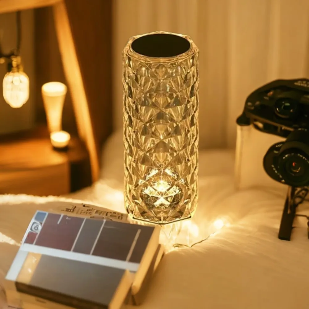 Transform your bedroom into a cozy and romantic oasis with this enchanting USB LED Crystal Table Lamp Projector, featuring 16 st