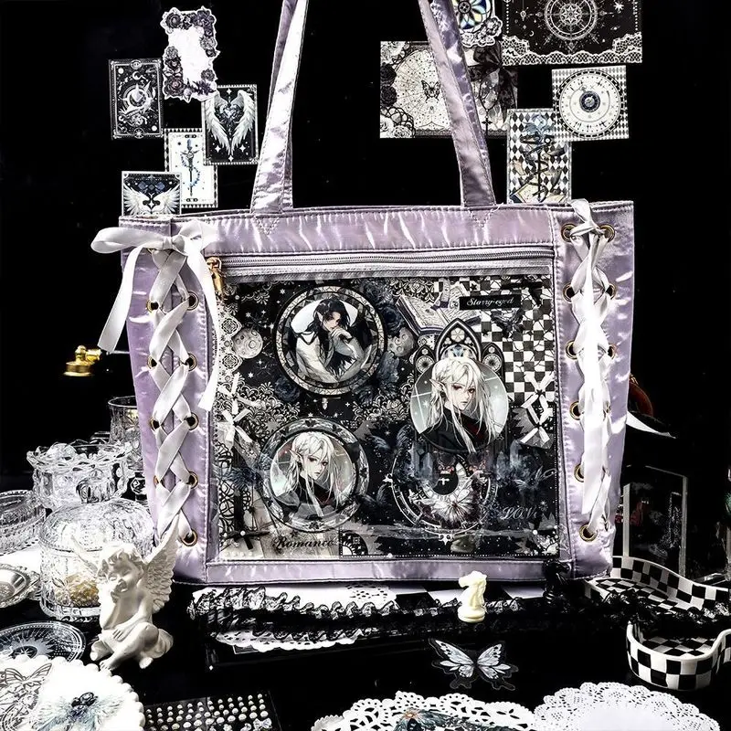 ملحقات Itabag ذات الأبعاد المزدوجة حزمة مواد ذاتية الصنع ملحقات شارة الرسوم المتحركة خلفية لوحة الدخن هدية عيد ميلاد