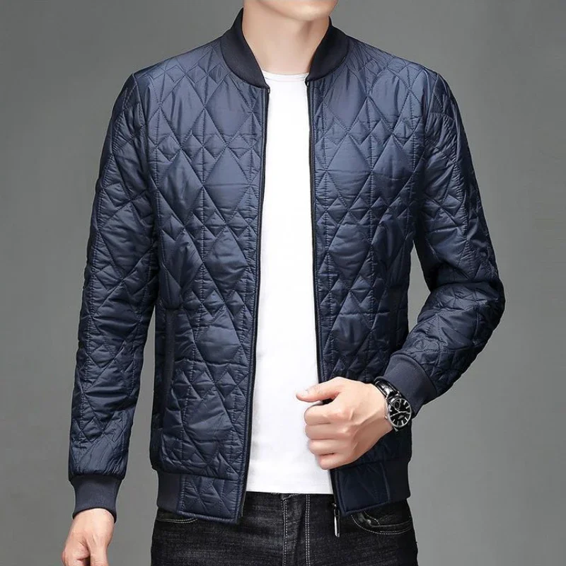 Quilted Padded Jacket Man Black Winter Coat for Men Trend 2024 Casual Joker Deals Work Luxury Padding Fast Delvery Stylish Warm