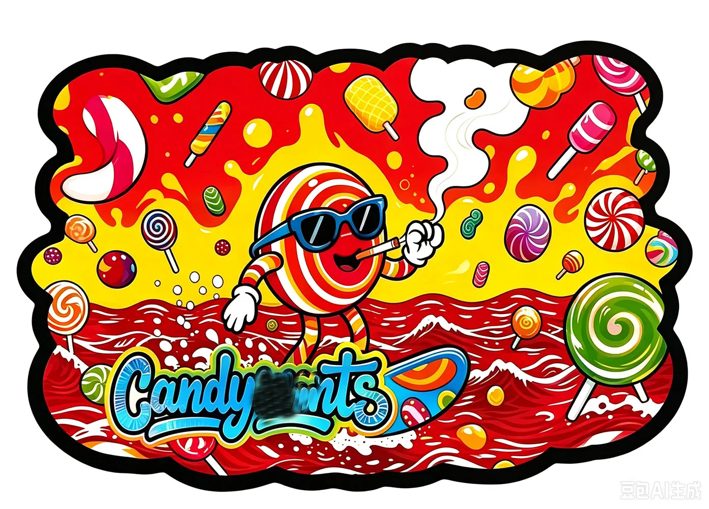 3.5 Gram Hologram Cartoon Irregular Cali Die Cut Mylar Bag Plastic Zipper Lock Storage Pouch Empty Package 3.5g Packaging Case