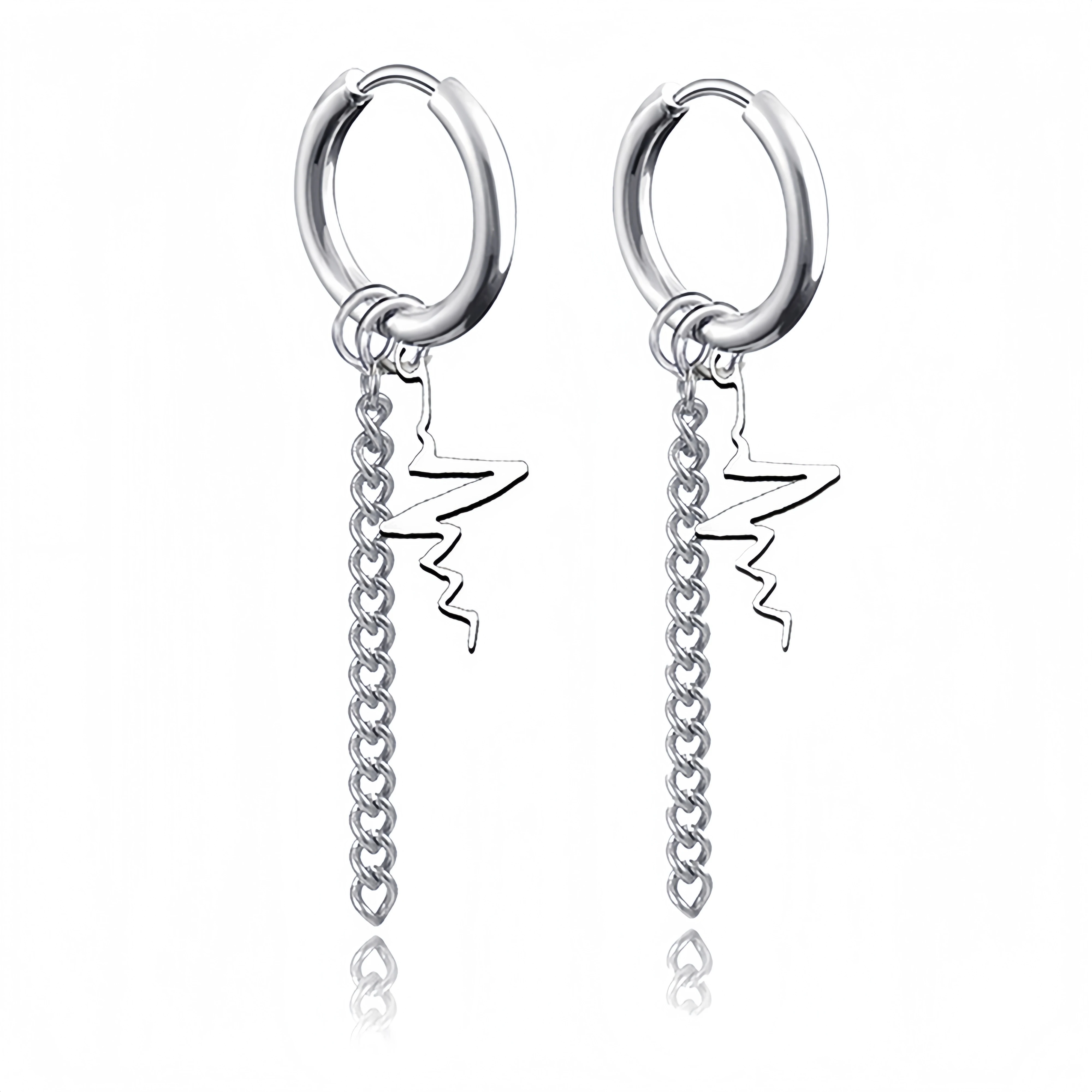 Lange hängende Kreuze Blätter Anhänger Creolen Frau Ohrringe Mann Vintage Edelstahl Hip Hop Ohr Piercing Schmuck Zubehör