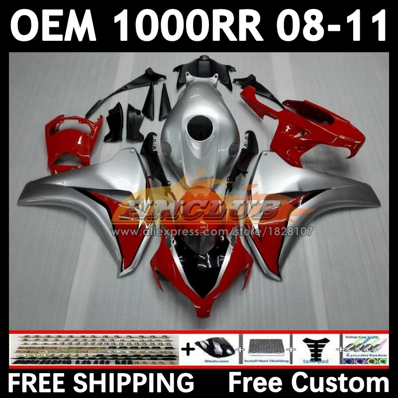 OEM Fairing For HONDA CBR1000 CBR 1000 RR CC 1000RR 77No.13 red silver CBR1000RR 08 09 10 11 2008 2009 2010 2011 Injection Kit