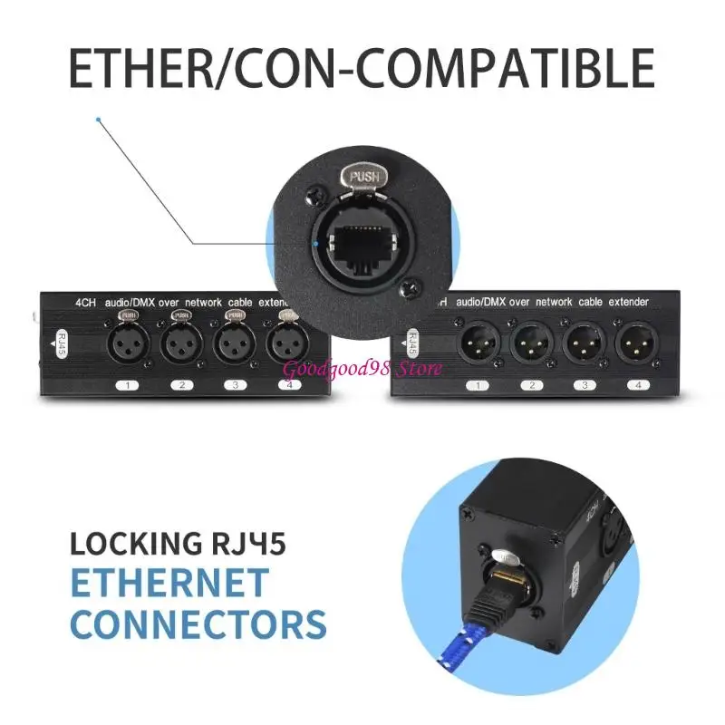 Hard 4 Port XLR Sound Expander via Ethernet Cable for Live Performances Gear 