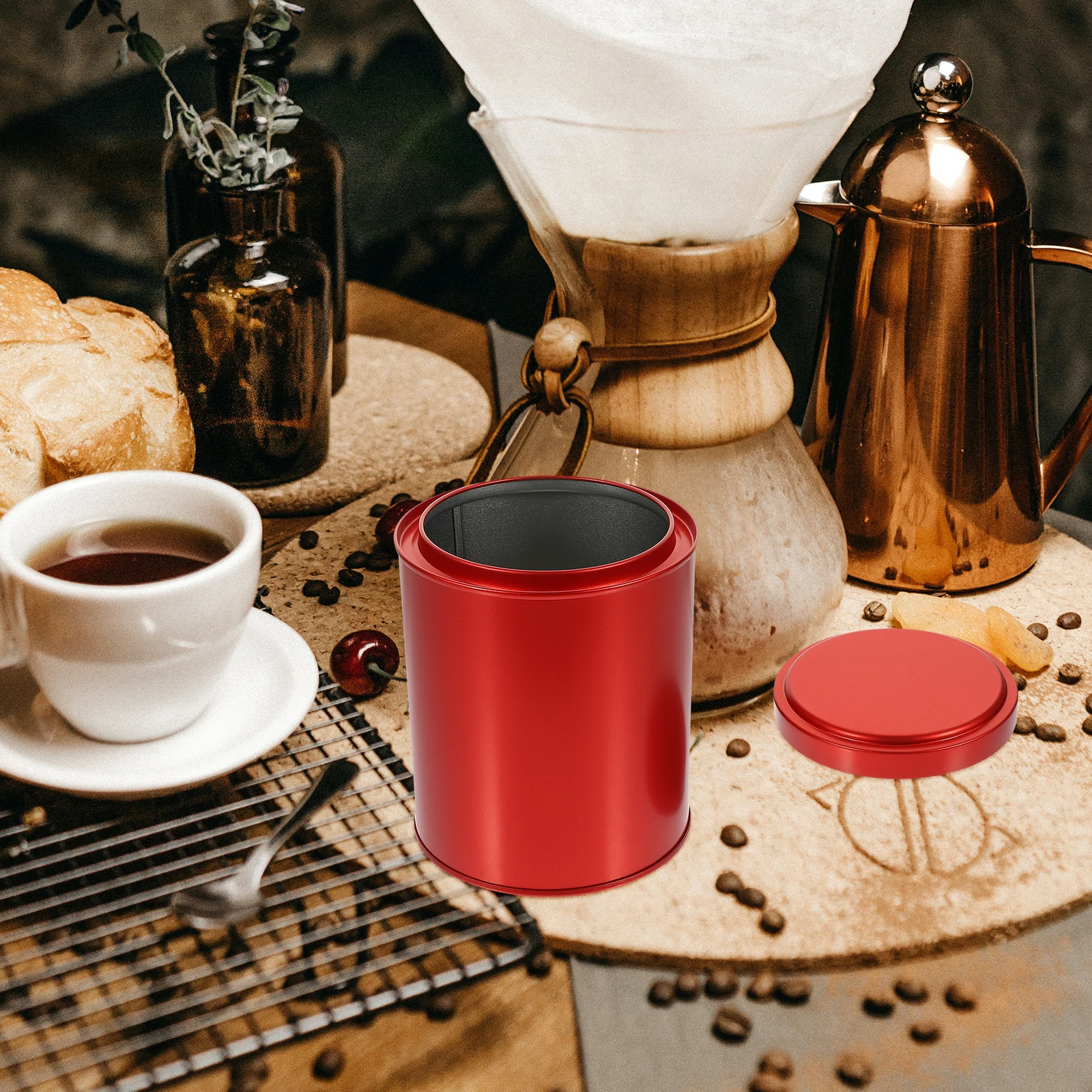 

Premium Tea Iron Box Household Storage Canister Multi-Function Desktop Tinplate Container For Coffee Candy Sealing