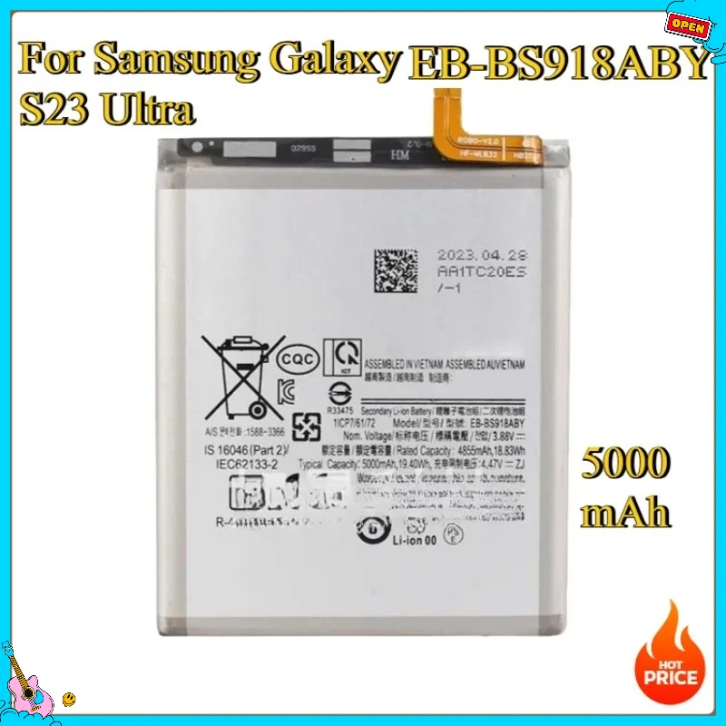 جديد EB-BS918ABY 4800mAh/5000mAh لسامسونج غالاكسي S23 الترا 5G جودة بطارية الهاتف S918 بطاريات بديلة