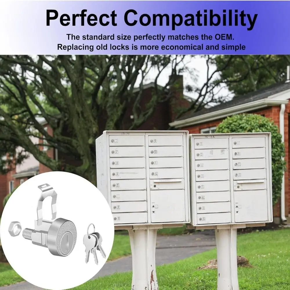 Zinc Alloy Mailbox Lock Tamper Resistant 5 Pin Tumbler Cluster Box Lock Weather Resistant Waterproof Housing