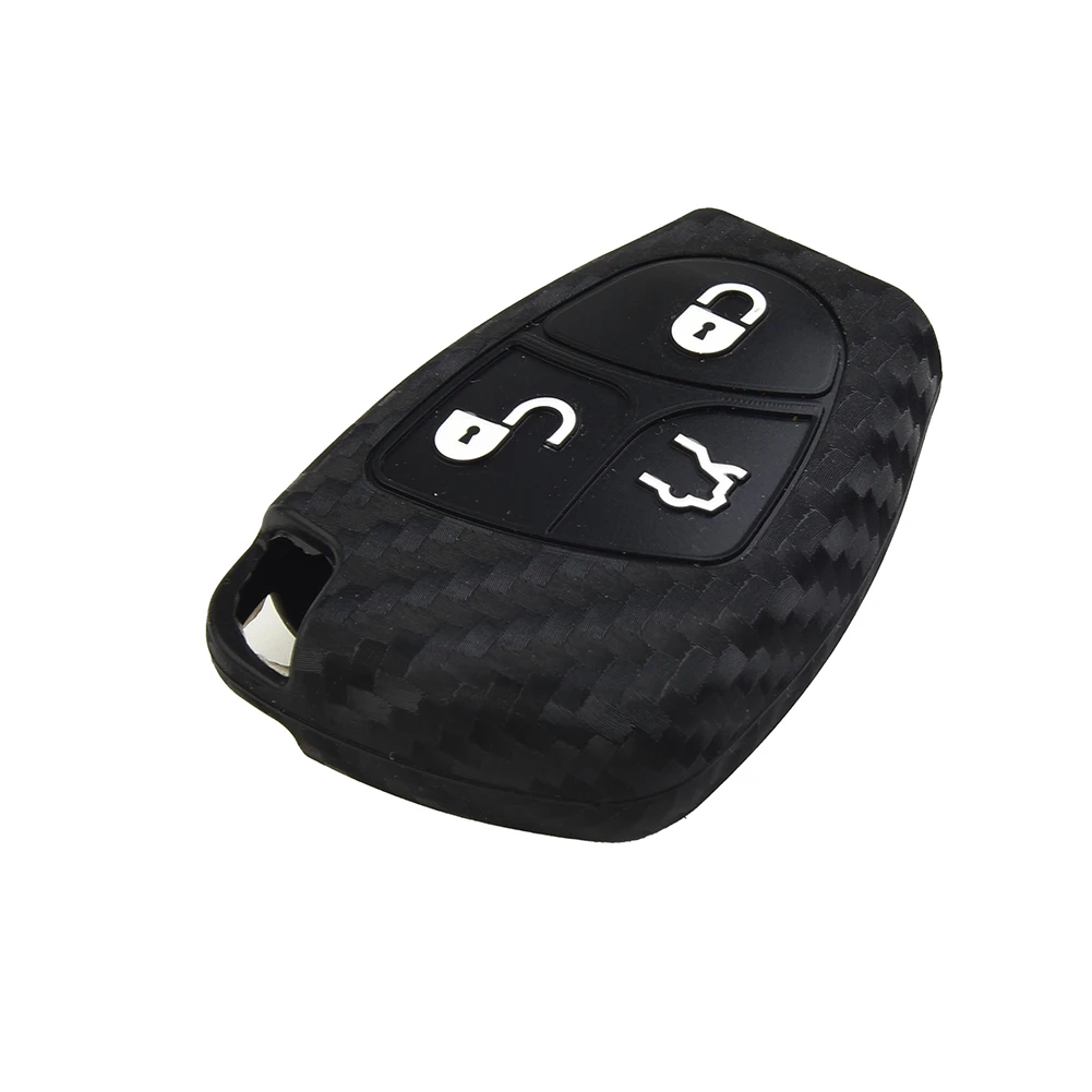 Silicon Car Key Protection Featuring an Attractive Carbon Fiber Look Fits Multiple Models of the Renowned Brand