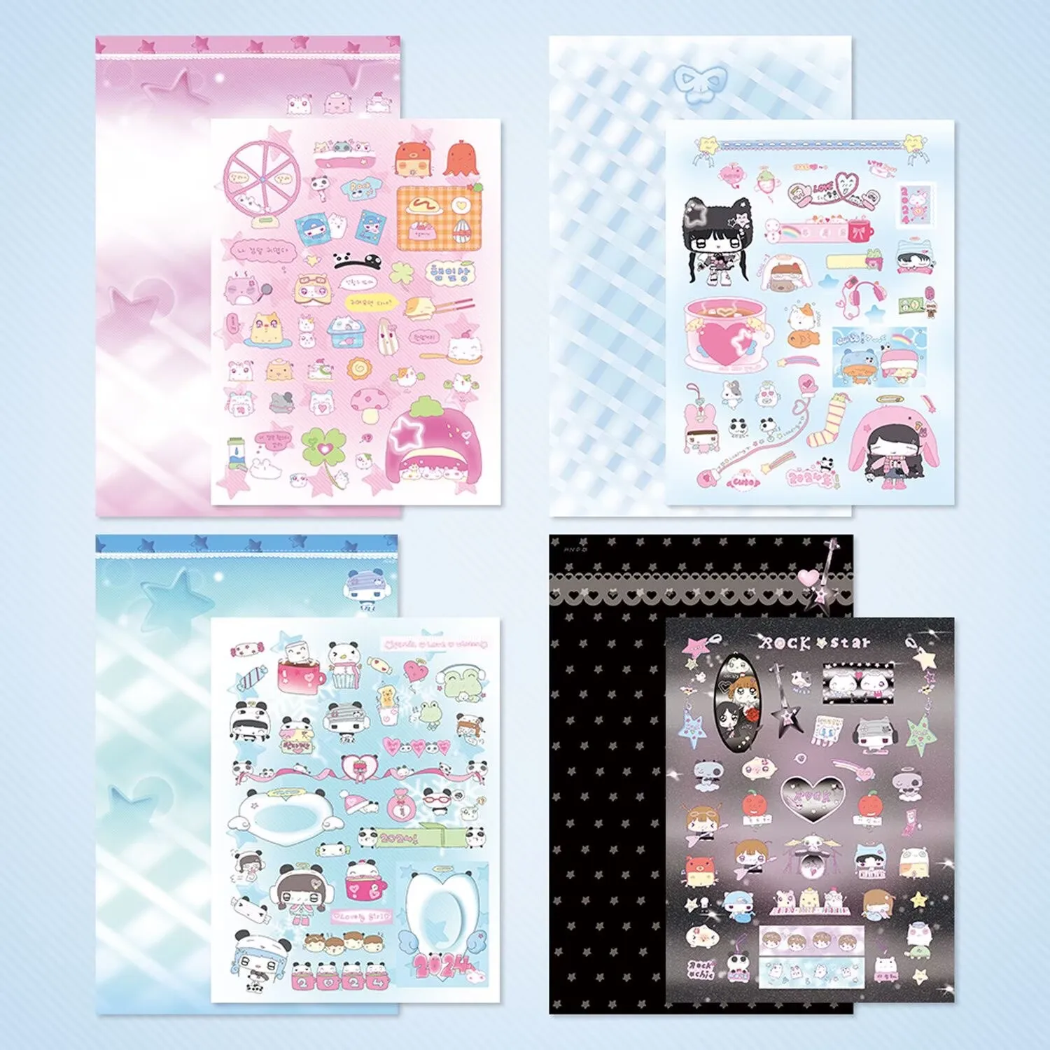 1/4 Uds. Serie de pegatinas de Pobe coreano 1 lindas alternativas de dibujos animados para niñas pegatinas de pegamento Instagram materiales de diario DIY