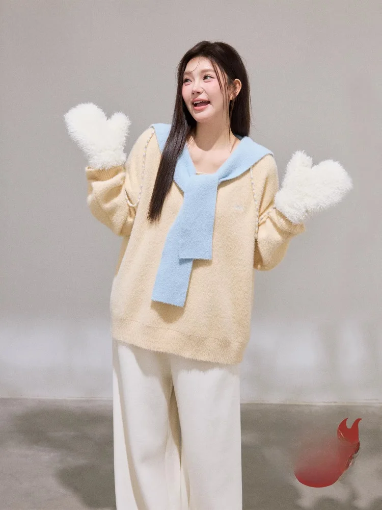 

Комплект: свитер и брюки больших размеров Zhang Da для женщин, повседневный, с высокой талией, в корейском стиле, модная одежда больших размеров