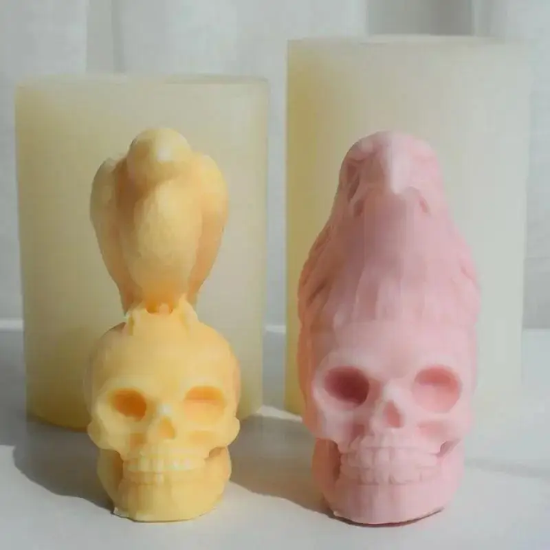 2026 New Multi-Shape Silicone Mold Skull Crow Eagle Ghost Head Halloween DIY Scented Candle Plaster Resin Craft Making Tool