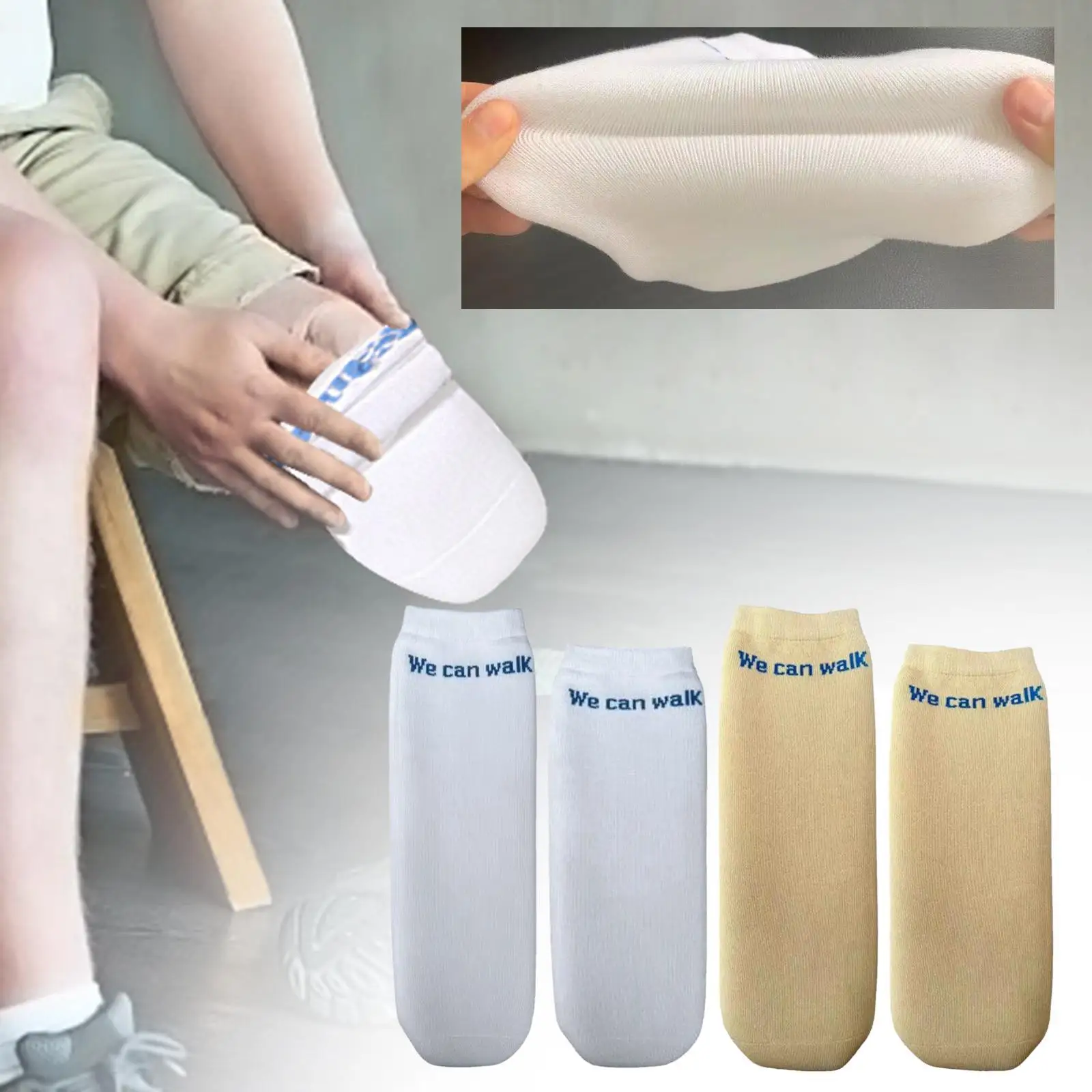 Prosthetic Limb Sock below Knee Elastic Protective Amputee Sock for Women,Amputees Socks Leg Arm Amputees Supplies Elastic