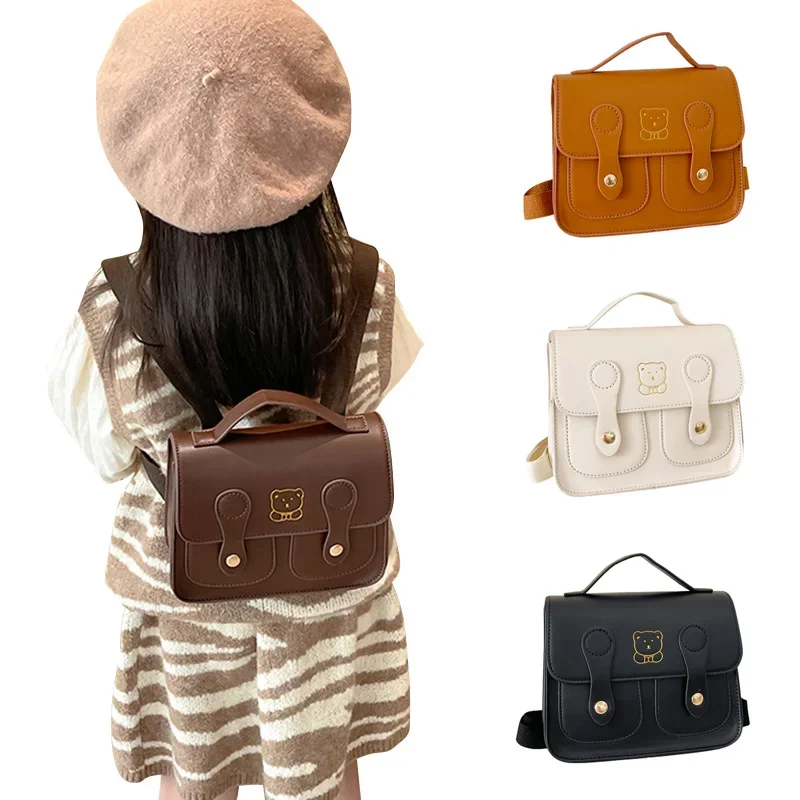 

Fashion Kids Backpack Children Girls Boys School Bag PU Leather Bear Vintage Baby Backpacks Kids Bags 5 Colors