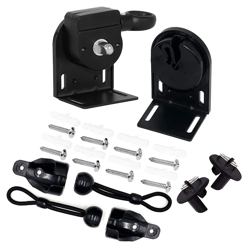 NEW-Cordless Bracket Kit, Universal Replacement Mounting Bracket for Outdoor/Indoor Sun Blind Black