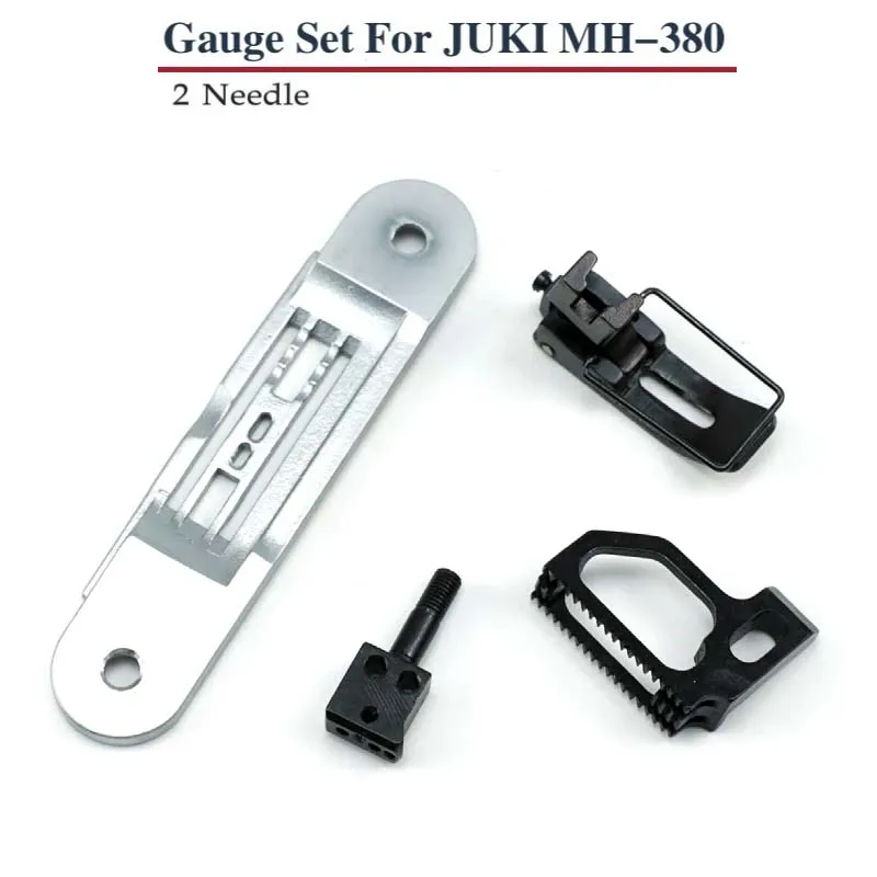 MH-380 Gauge Set For JUKI Double Needle Chain Stitch Sewing Machine Accessories Needle Plate Feed Dog Presser Foot Fit 2 Needle