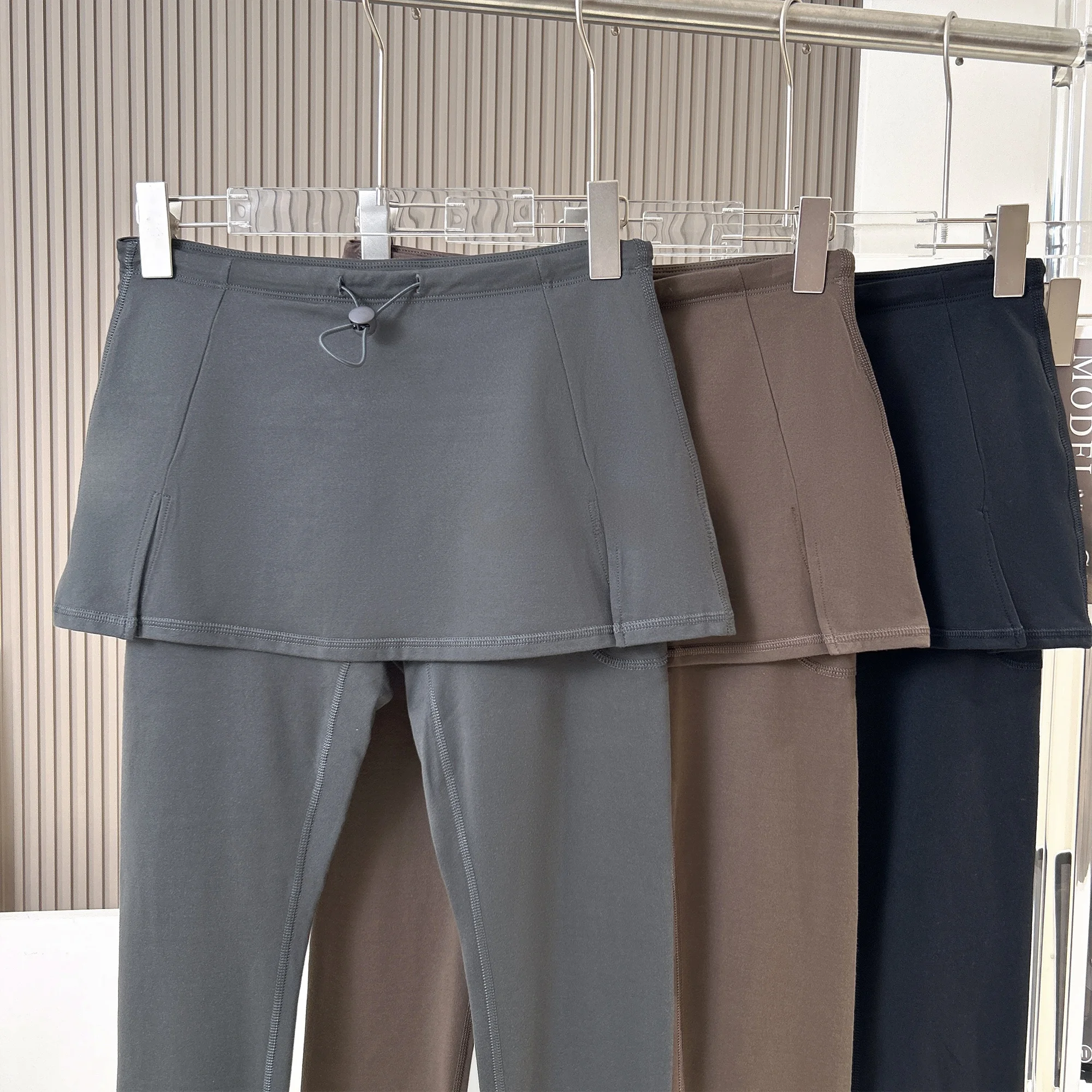 

Женские тонкие облегающие брюки для йоги с высокой талией, имитирующие комплект из двух предметов, для бега и тренировок, повседневные длинные брюки