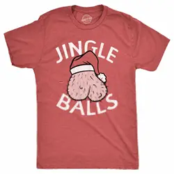 Mens Jingle Balls T Shirt Funny Innapropriate Dirty Xmas Testicles Joke Tee For