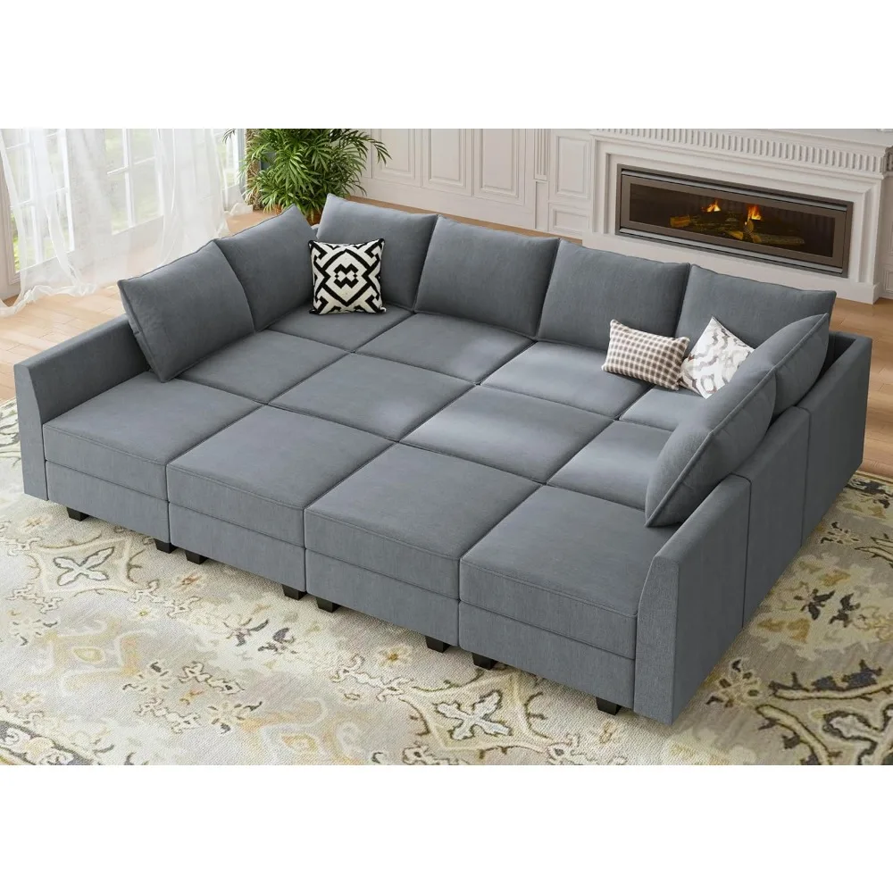 Convertible Sleeper Sectional Sofa Bed Modular Sofas with Storage Seat Reversible Sectional Sleeper Sofas Set, Sofa Bed