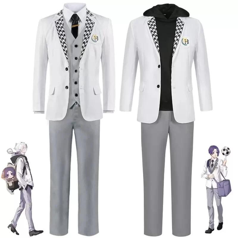 

Mikage Reo Nagi Seishiro Cos Anime Blue Lock Cosplay Costume White Treasure School Uniform Full Set Spot Goods