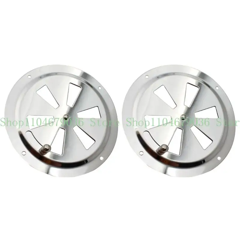 652F Round Louvered Air Vent Manual Shutter Controlled Stainless Steel Boat Vent Grille In Silver Finish For Marine Use