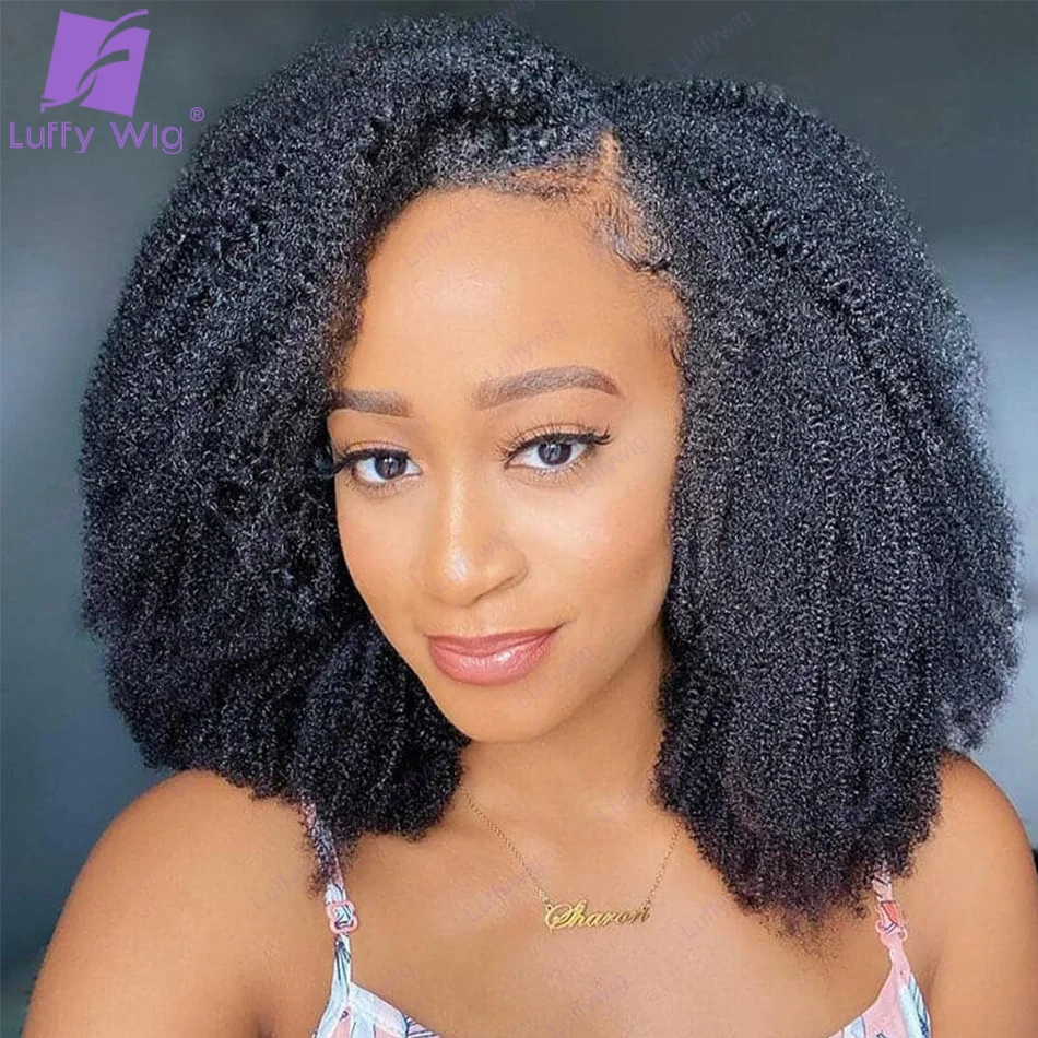 Afro kinky Curly Human Hair V Part Wig 4b 4c No Leave Out Upgrade U Part Brazilian Human Hair Wigs Glueless Vpart Wigs for Women