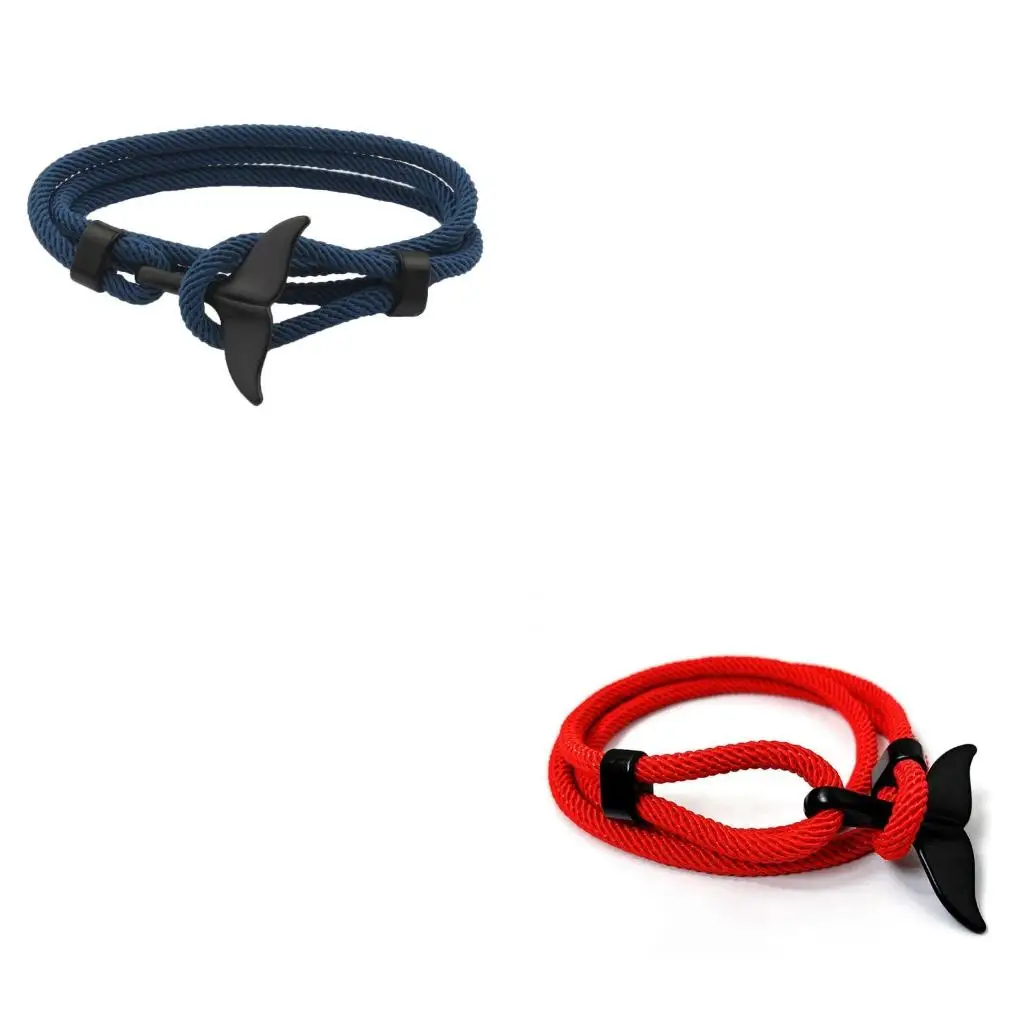  Trendy Bracelet Handmade Whale Tail Viking Rope String Jewelry for Unisex