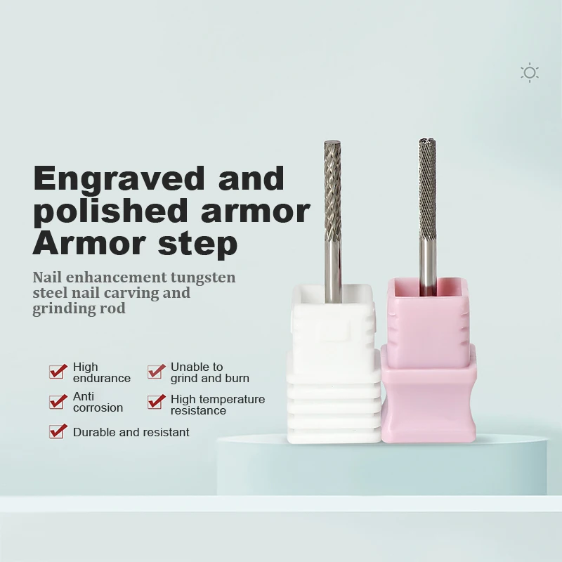 Brocas de unhas elétricas para manicure e pedicure, fresa, carboneto de tungstênio, arquivos de unhas, acessórios