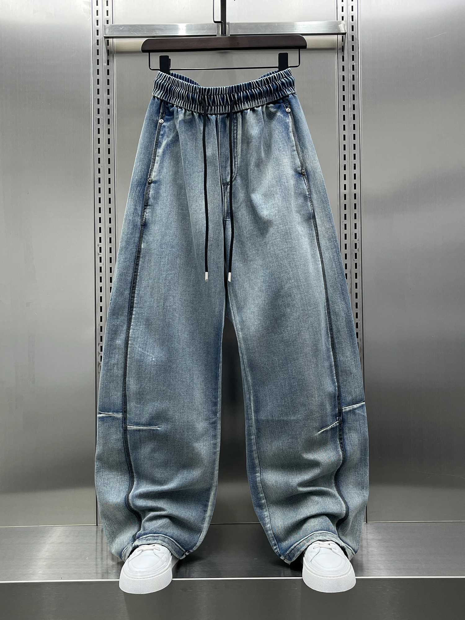 

Waed American Sle Loose Wide Leg Men's Jeans Straight Tube Long Pants Trendy Retro Loose Sle Knife Pants
