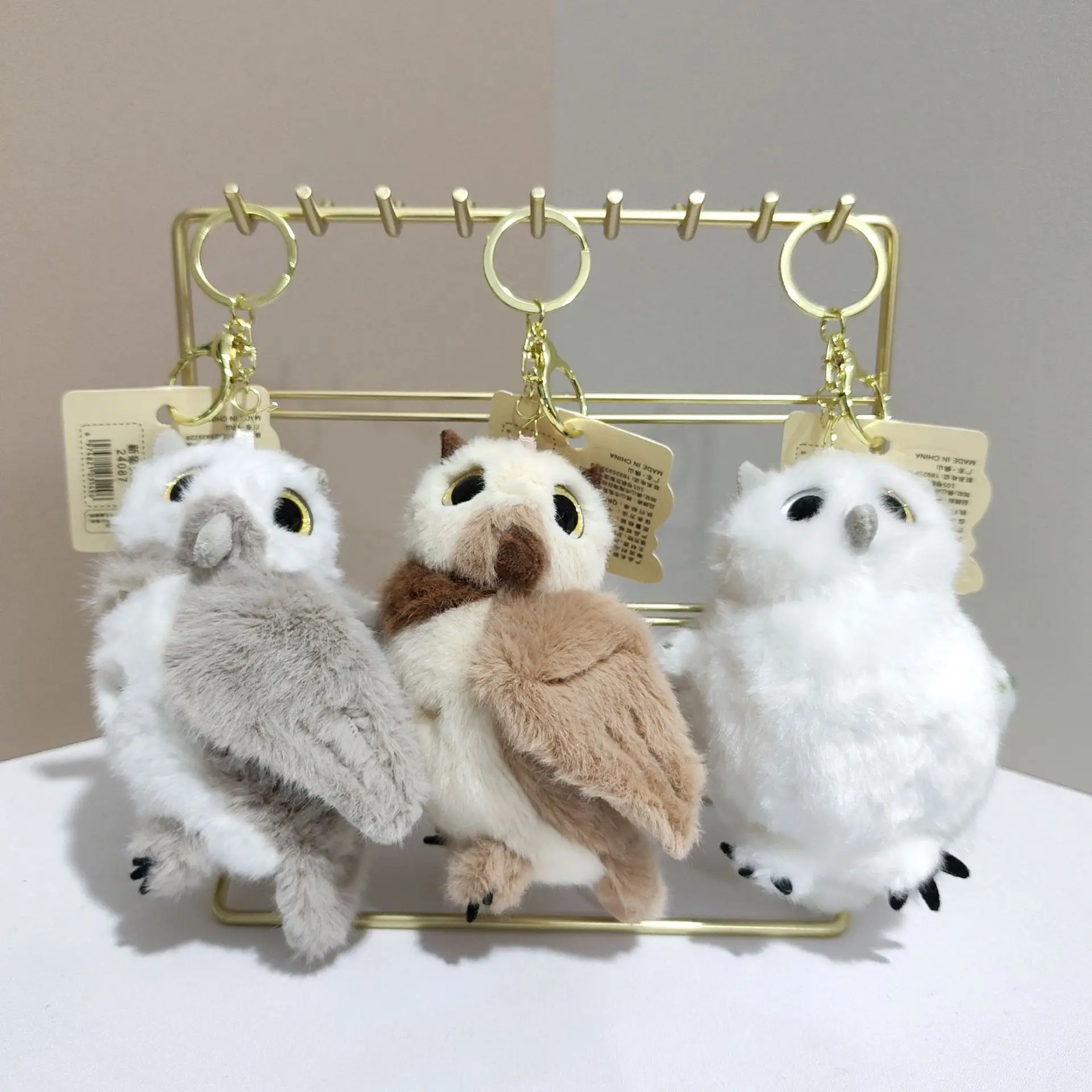 With Scent Chubby Owls Cute Plush Doll Toys Keychain Cartoon Bird Plush Pendant Exquisite Birthday Gift Car Keychain Decoration
