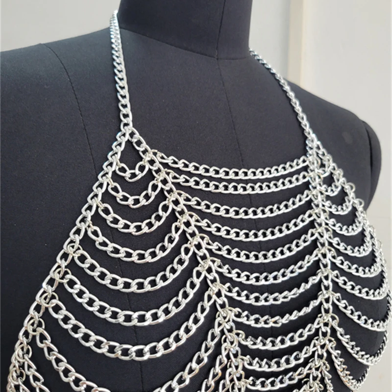 Vintage 2000er Schmuck Mehrlagige BH-Körperkette Sexy Niedliche Tops Damenbekleidung 2026 Sommer Festival Crop Tops Camisole Halsketten – Detail 7