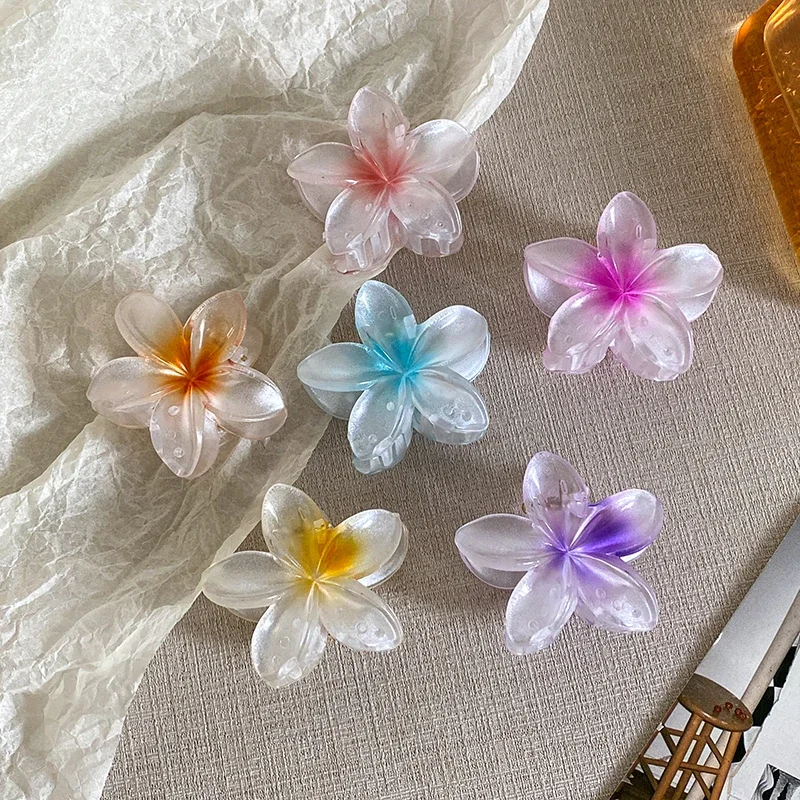 

8cm Summer Gradient Colourful Egg Flower Hair Clip Women's Back of the Head Grab Clip Sweet Daily Hundred Hair Accessories