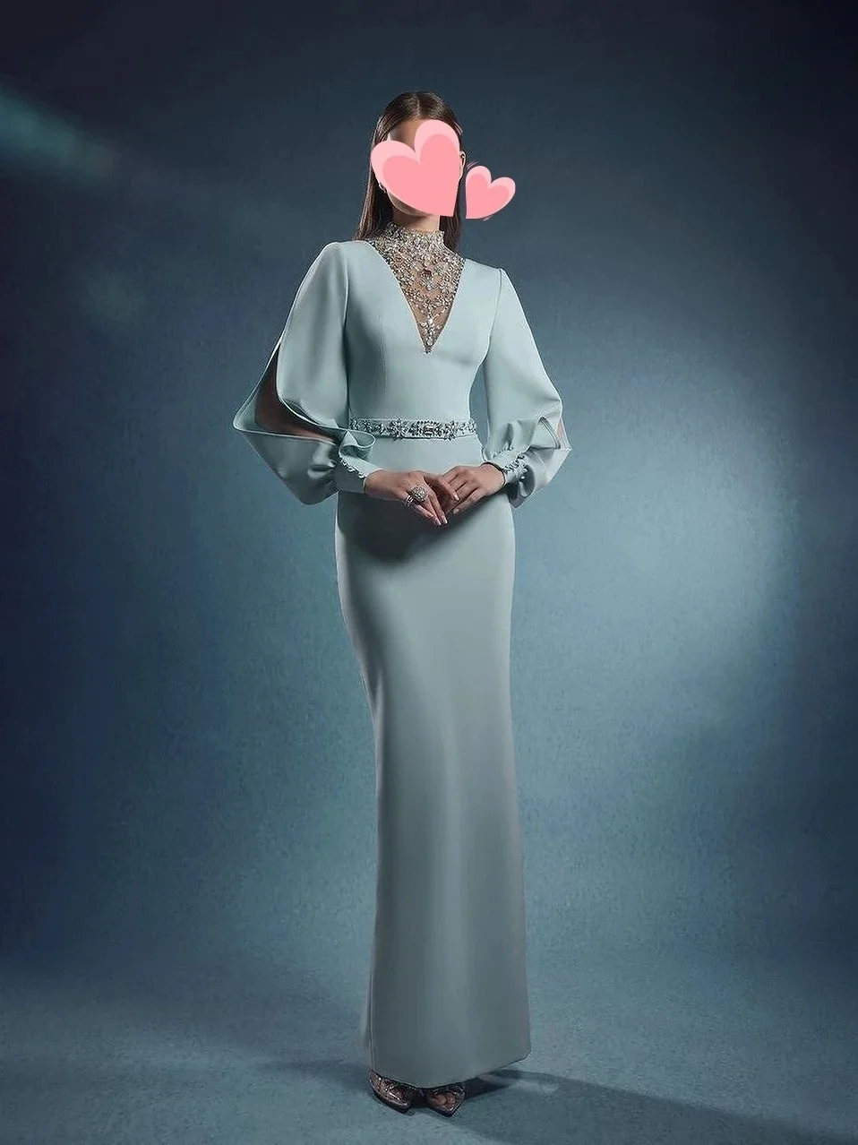 فساتين سهرة فاخرة مطرزة بأكمام طويلة مناسبة مخصصة للحفلات الراقصة الرعوية للجنسين جيرسي ريترو دبي السعودية العربية حسب الطلب