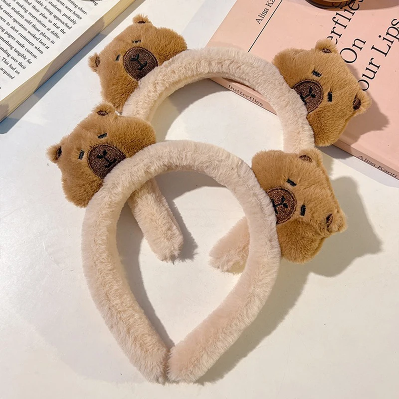 Diadema de capibara de dibujos animados para mujeres y niñas, diademas versátiles y dulces, accesorios para el cabello divertidos y exquisitos, regalos de cumpleaños, 1 ud.