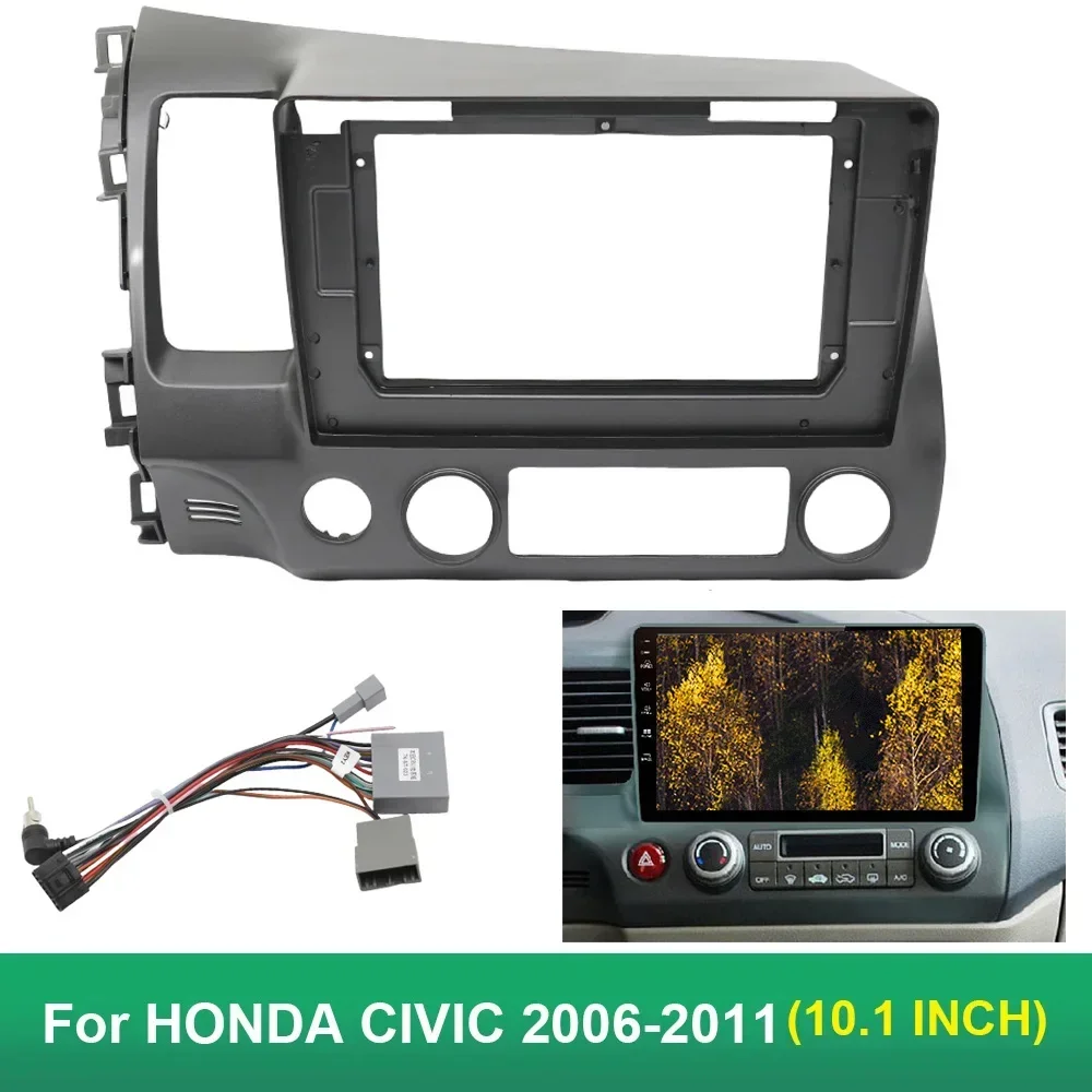 

10.1 inch Car DVD Frame Audio Dash Trim Kits Facia Panel Radio Player screen 2 Din For HONDA CIVIC 2006-2011 Left Stereo
